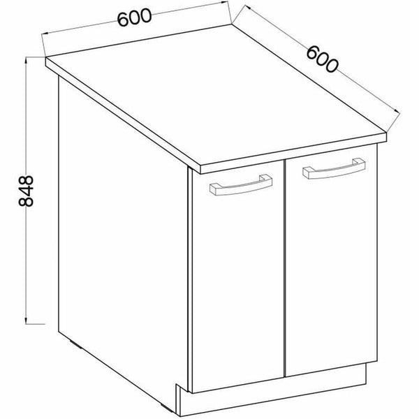 Beistellmöbel 60 x 51,6 x 85 cm Grau