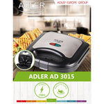 Sandwichmaker Adler AD 3015 Schwarz Bunt Silberfarben 750 W