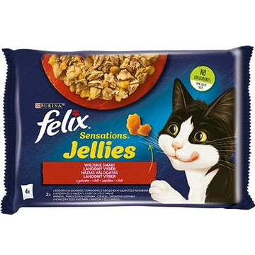 Katzenfutter Purina Felix Sensations Huhn Rindfleisch Mohrrübe Tomate 4 x 85 g