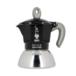 Italienische Kaffeemaschine Bialetti Moka Induction Schwarz Metall Edelstahl Aluminium 100 ml 2 Kopper