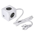 Würfel mit Steckdosenanschluss Allocacoc PowerCube Extended USB Type E Schwarz (1,5 m)