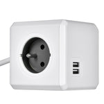 Würfel mit Steckdosenanschluss Allocacoc PowerCube Extended USB Type E Schwarz (1,5 m)