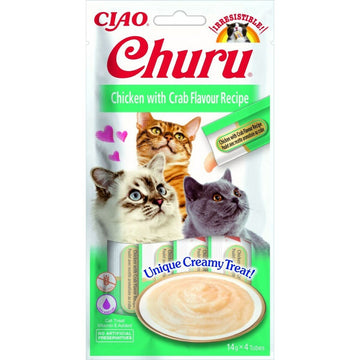 Snack für Katze Inaba Churu 4 x 14 g Krabbe Huhn